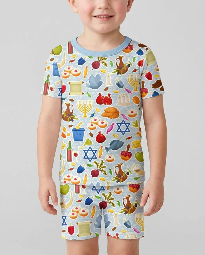 Shana Tovah Bamboo Two Piece Short Sleeve Shorts Pajama Set
