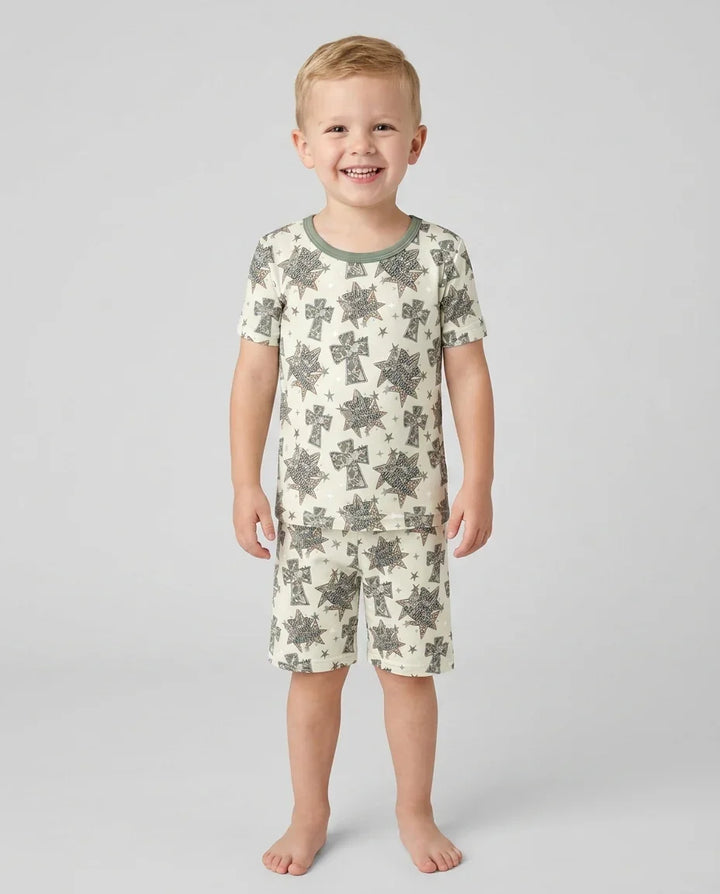 Template Bamboo Two Piece Short Sleeve Shorts Pyjamas Set
