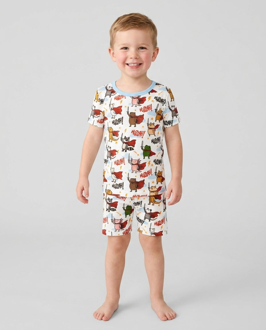 Huzzah! Huzzah! Bamboo Two Piece Short Sleeve Shorts Pajama Set