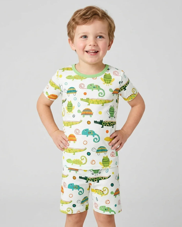 Swamp Buddies Bamboo Two Piece Short Sleeve Shorts Pajama Set