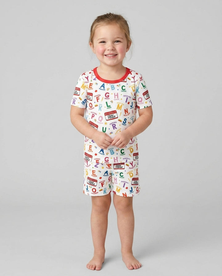 I'm A Child Of God ABCs Bamboo Two Piece Short Sleeve Shorts Pajama Set