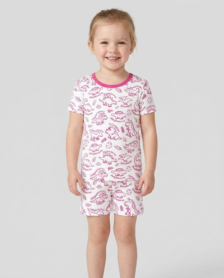 Template Bamboo Two Piece Short Sleeve Shorts Pyjamas Set