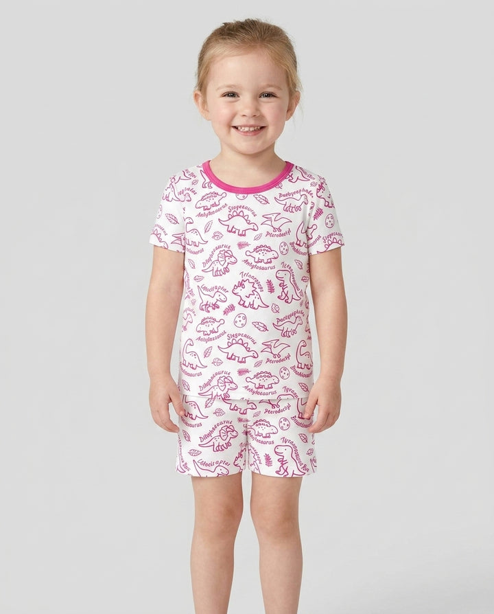 Template Bamboo Two Piece Short Sleeve Shorts Pyjamas Set