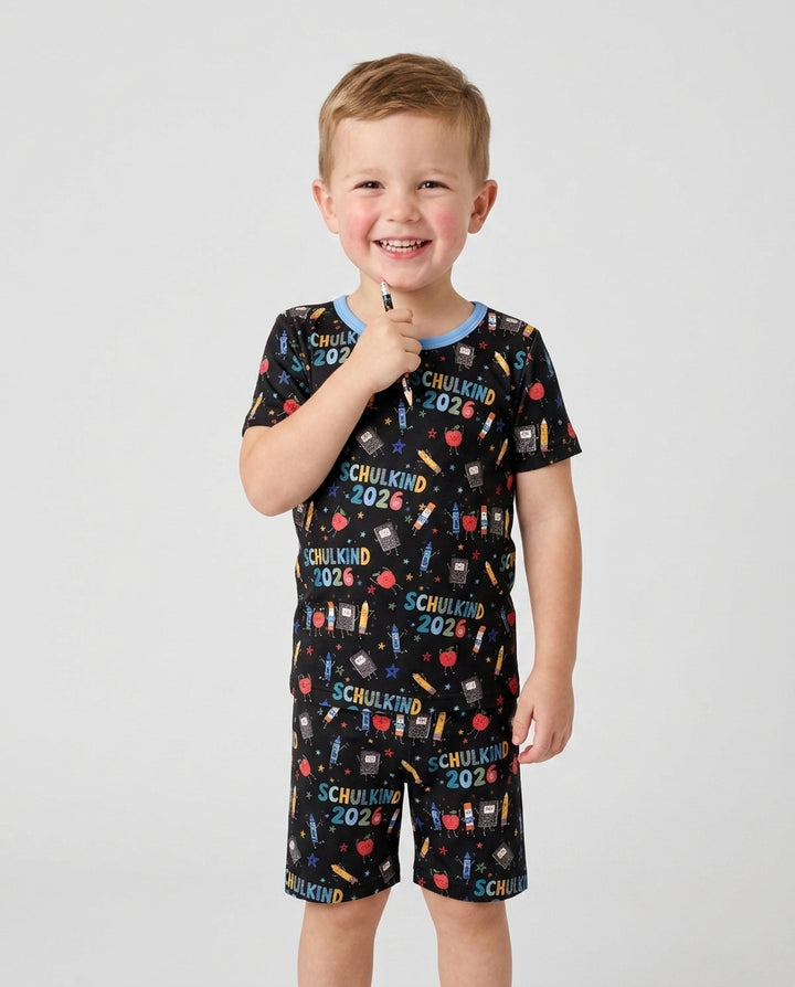 First Day Fun 2026 Bamboo Two Piece Short Sleeve Shorts Pajama Set