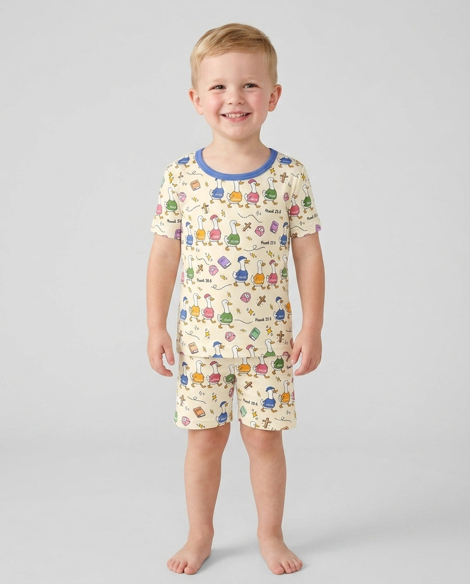 Psalm 23:6 Matching Family Bamboo Two Piece Short Sleeve Shorts Pajama Set