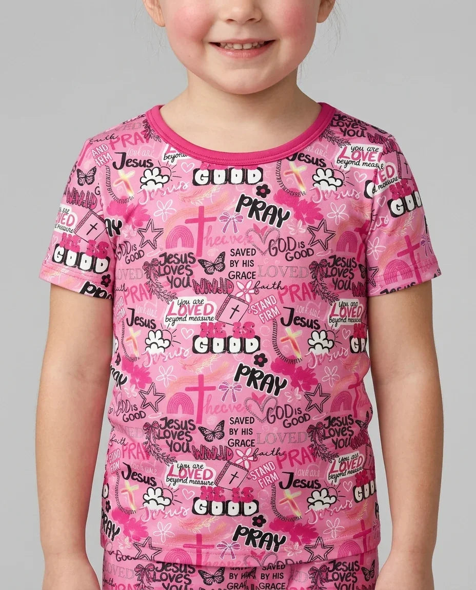 Template Bamboo Two Piece Short Sleeve Shorts Pyjamas Set