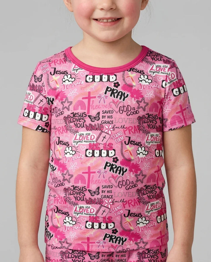 Template Bamboo Two Piece Short Sleeve Shorts Pyjamas Set