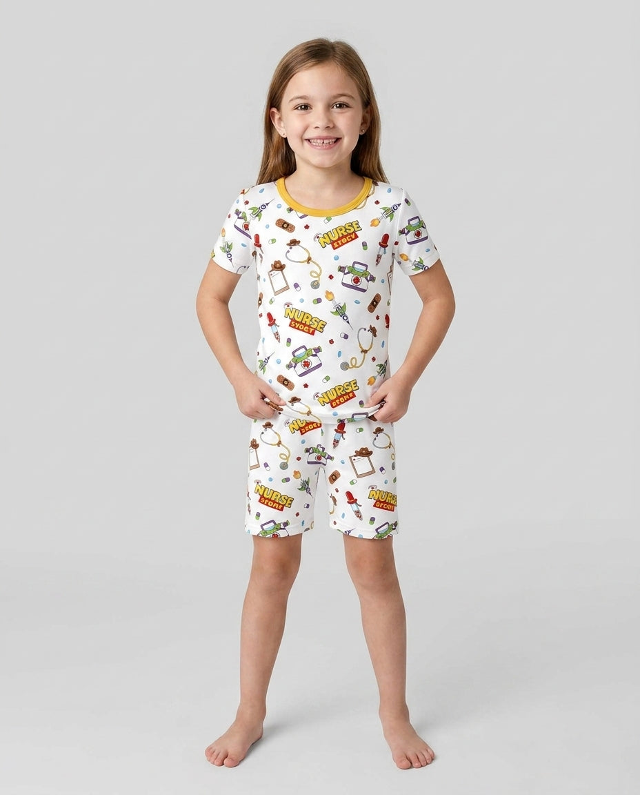 Nurse Story Bamboo Two Piece Short Sleeve Pajama Set