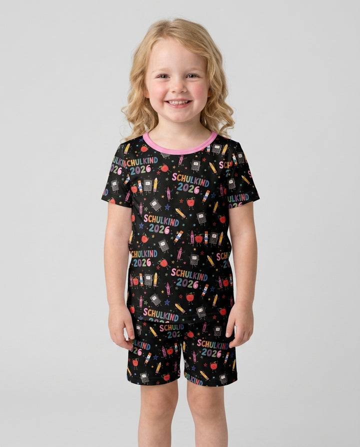 First Day Fun 2026 Bamboo Two Piece Short Sleeve Shorts Pajama Set
