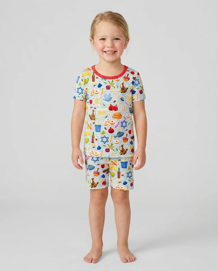 Shana Tovah Bamboo Two Piece Short Sleeve Shorts Pajama Set