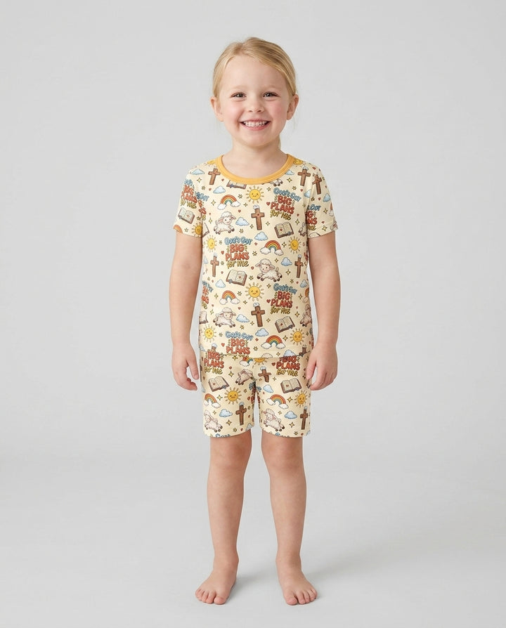 God's Got Big Plans For Me Bamboo Two Piece Short Sleeve Shorts Pajama Set