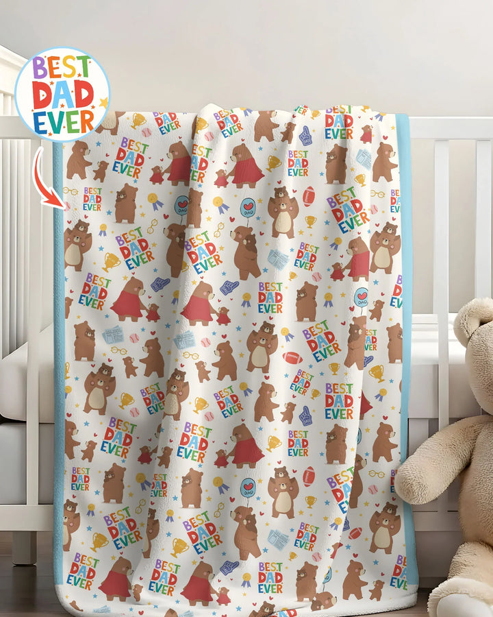 Best Daddy Bear Ever Family Matching Bamboo Blanket