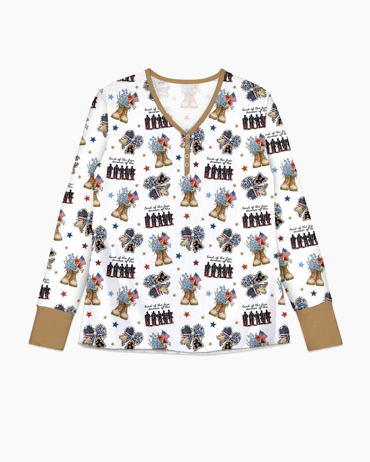 Honor the Brave Family Matching Bamboo Women Pajama Set