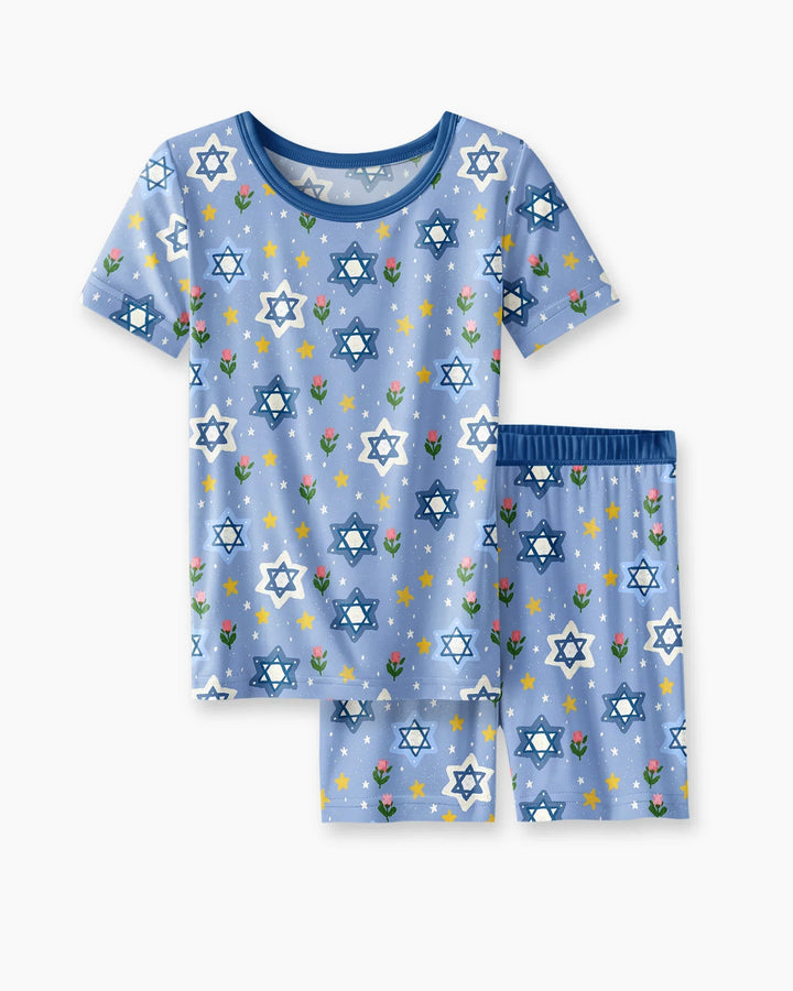 Starry Bloom Blessings Family Matching Bamboo Two Piece Short Sleeve Shorts Pajama Set