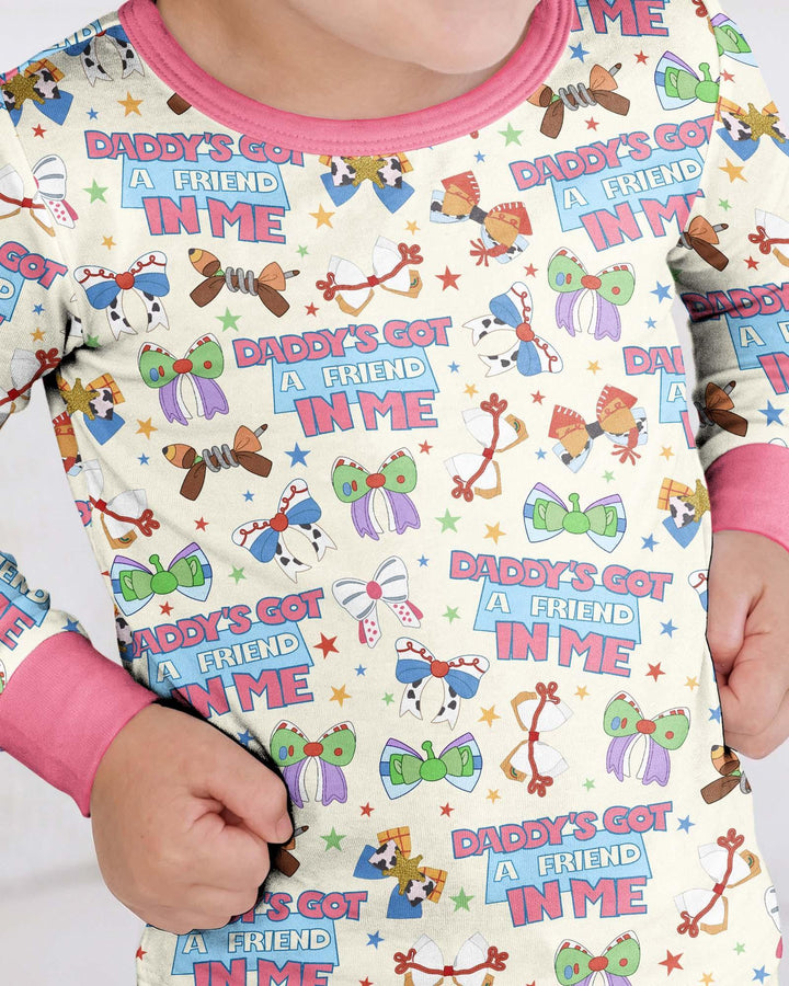 Daddy's Got A Friend In Me Bamboo Two Piece Long Sleeve Pajama Set