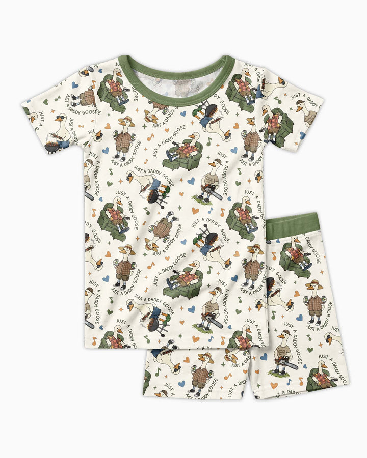 Just A Daddy Goose Family Matching Bamboo Two Piece Short Sleeve Shorts Pajama Set
