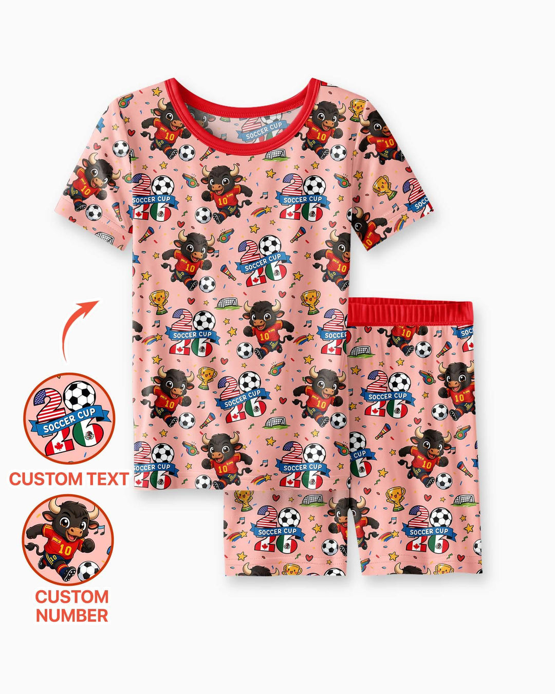 We Are The Champions Soccer Cup 2026 Bamboo Two Piece Short Sleeve Shorts Pajama Set
