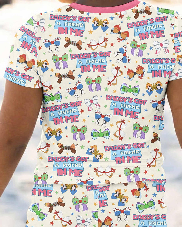 Daddy's Got A Friend In Me Bamboo Two Piece Short Sleeve Pajama Set