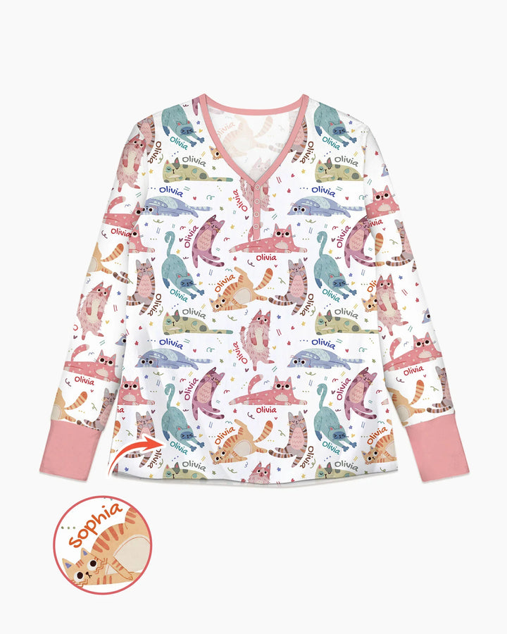 Cat Nap Crew Bamboo Women Pajama Set