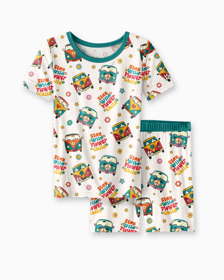 Template Bamboo Two Piece Short Sleeve Shorts Pyjamas Set