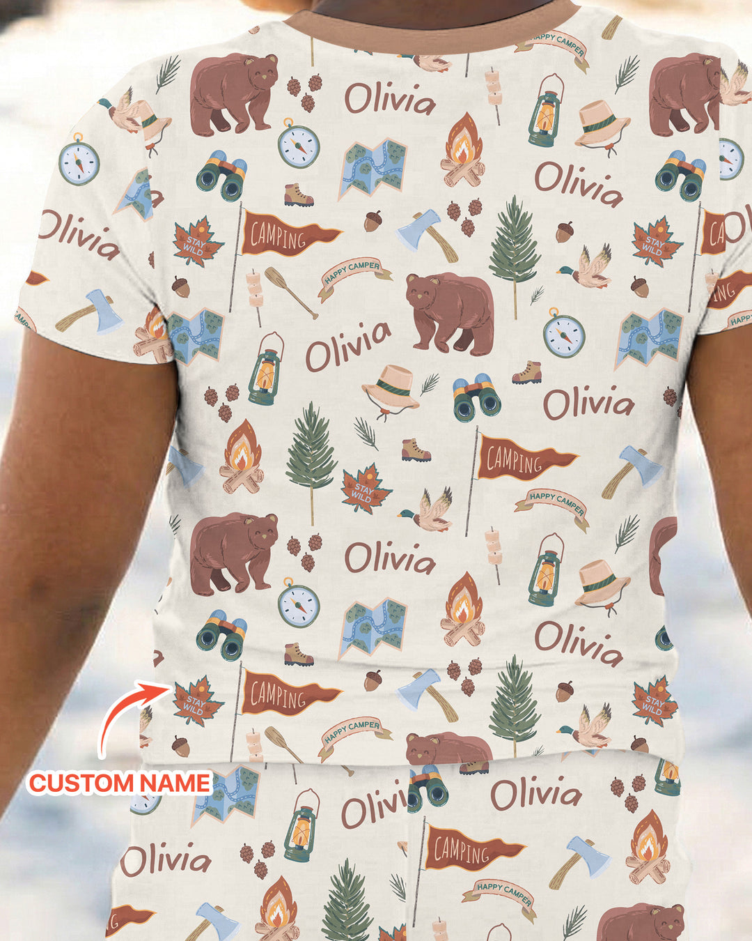 CUSTOM Template Bamboo Two Piece Short Sleeve Pyjamas Set