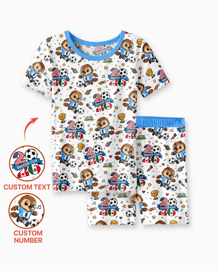 We Are The Champions Soccer Cup 2026 Bamboo Two Piece Short Sleeve Shorts Pajama Set