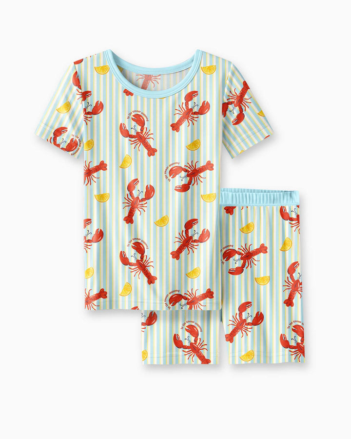 Crawfish Pinch Bamboo Two Piece Short Sleeve Shorts Pajama Set