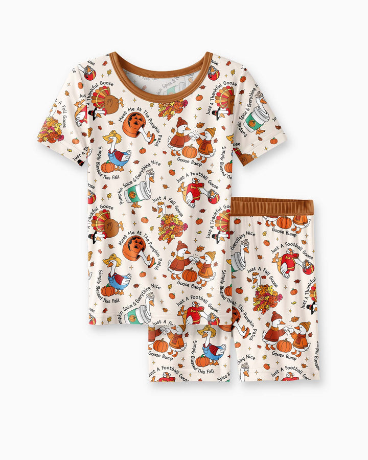 Template Bamboo Two Piece Short Sleeve Shorts Pyjamas Set