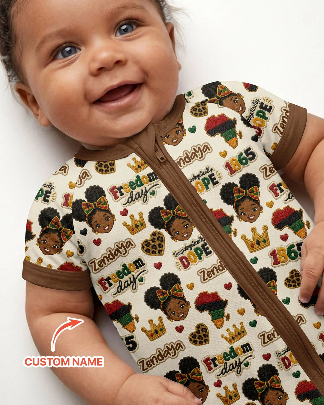 Custom Name Juneteenth Unapologetically Dope Bamboo Shorty Zippy