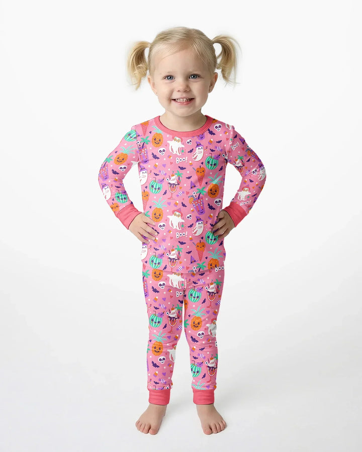 Summerween Doodles Bamboo Two Piece Long Sleeve Pajama Set