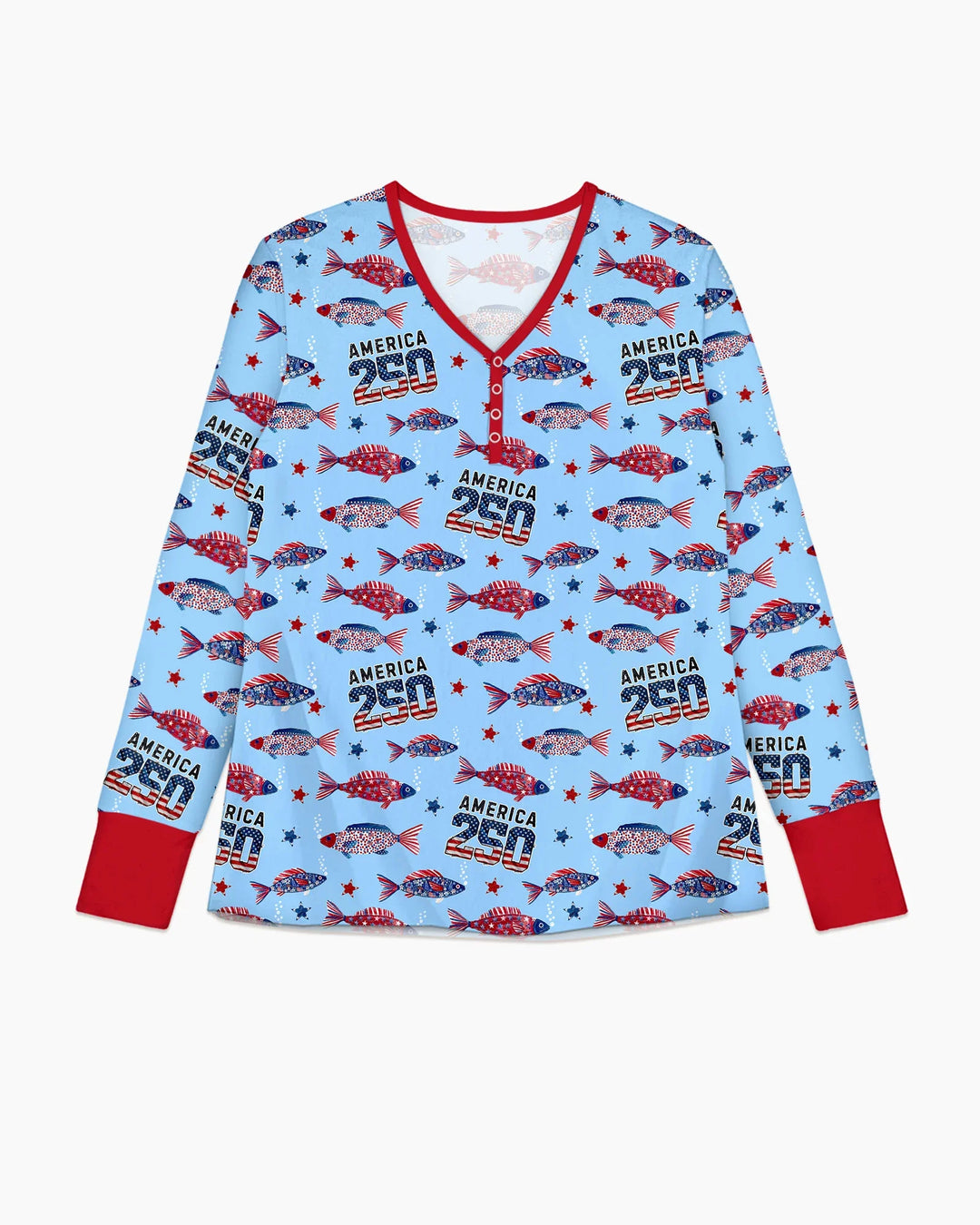 Stars and Stripes Fish Bamboo Women Pajama Set