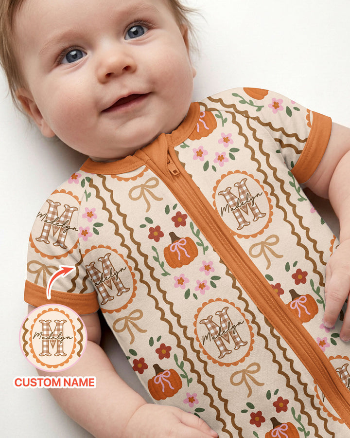 Custom Name Pumpkin Cottage Bamboo Shorty Zippy