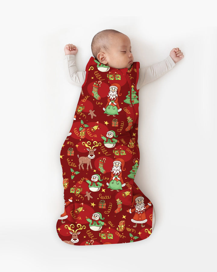 Santa Reindeer Snowflakes Bamboo Sleep Bag