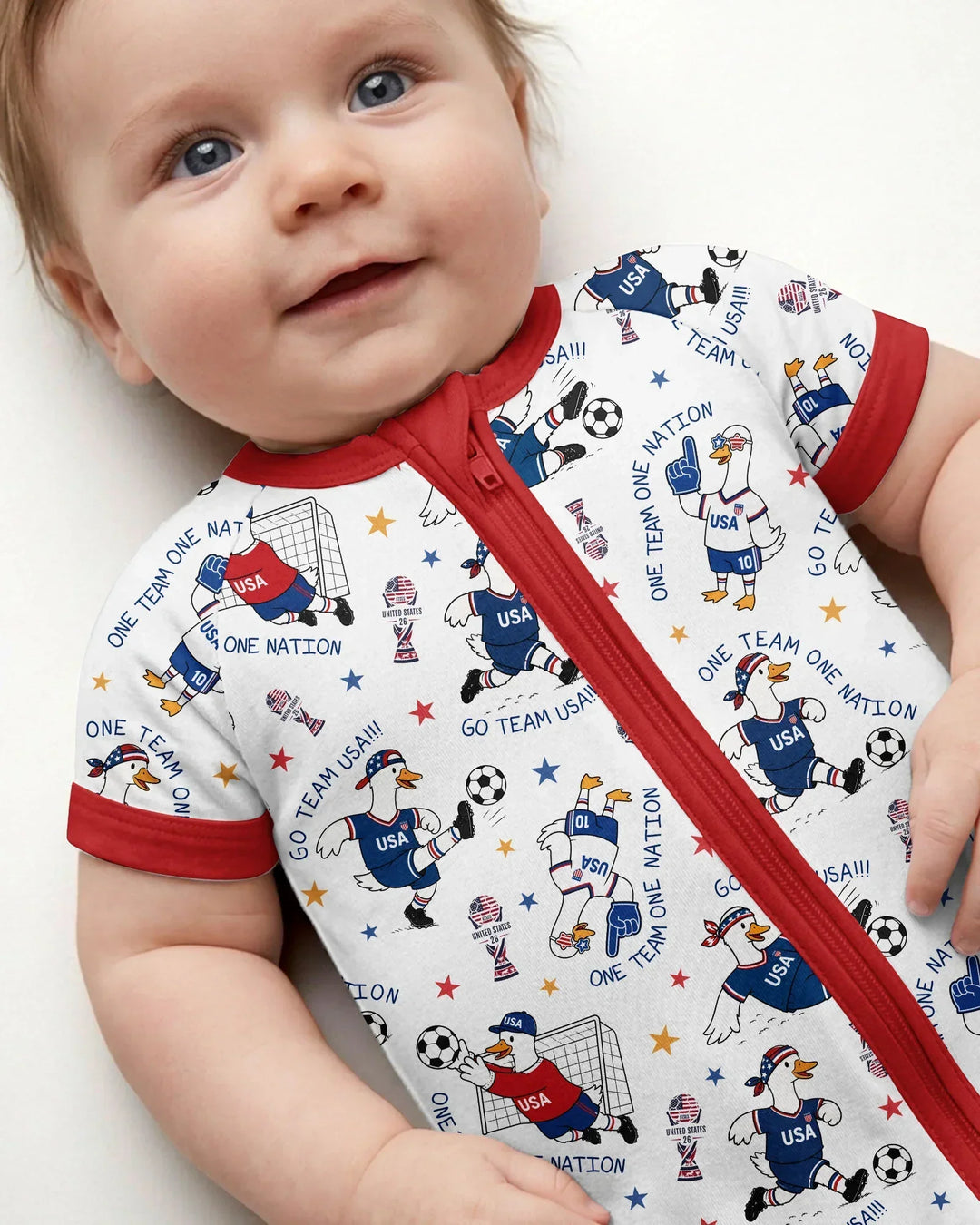 USA Soccer Goose Family Matching Bamboo Shorty Zippy