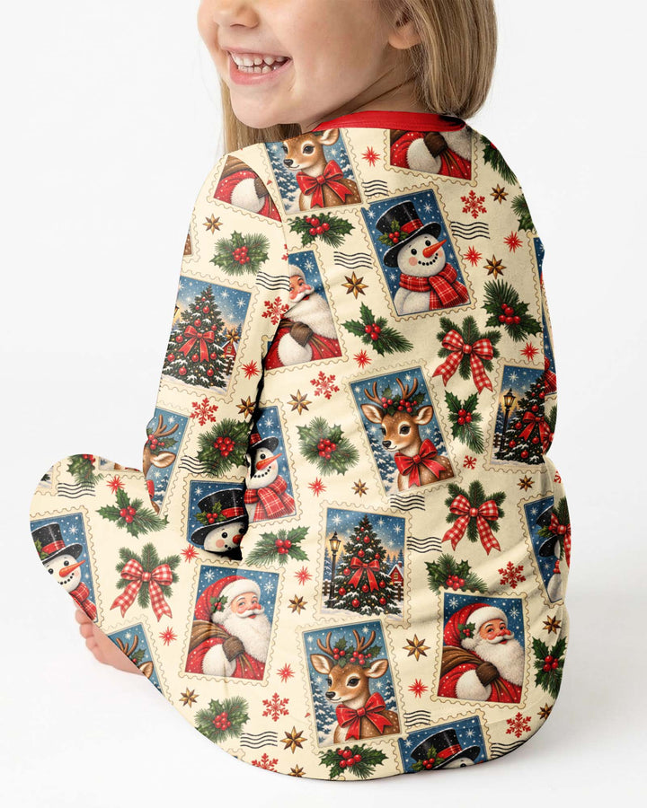 Holly Jolly Stamps Bamboo Two Piece Long Sleeve Pajama Set