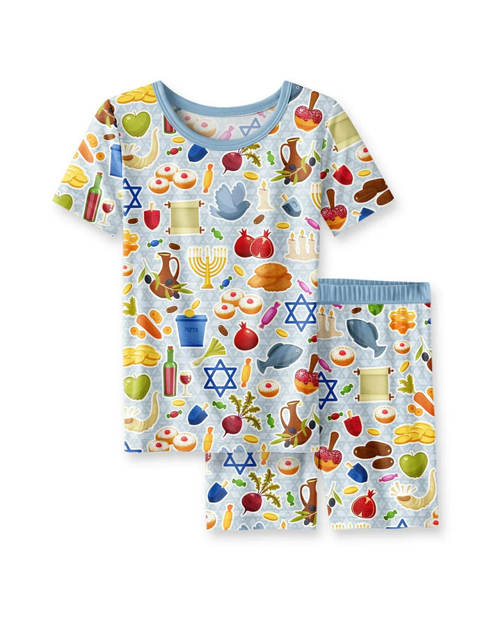 Shana Tovah Bamboo Two Piece Short Sleeve Shorts Pajama Set