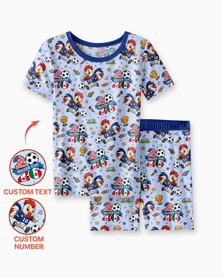 We Are The Champions Soccer Cup 2026 Bamboo Two Piece Short Sleeve Shorts Pajama Set