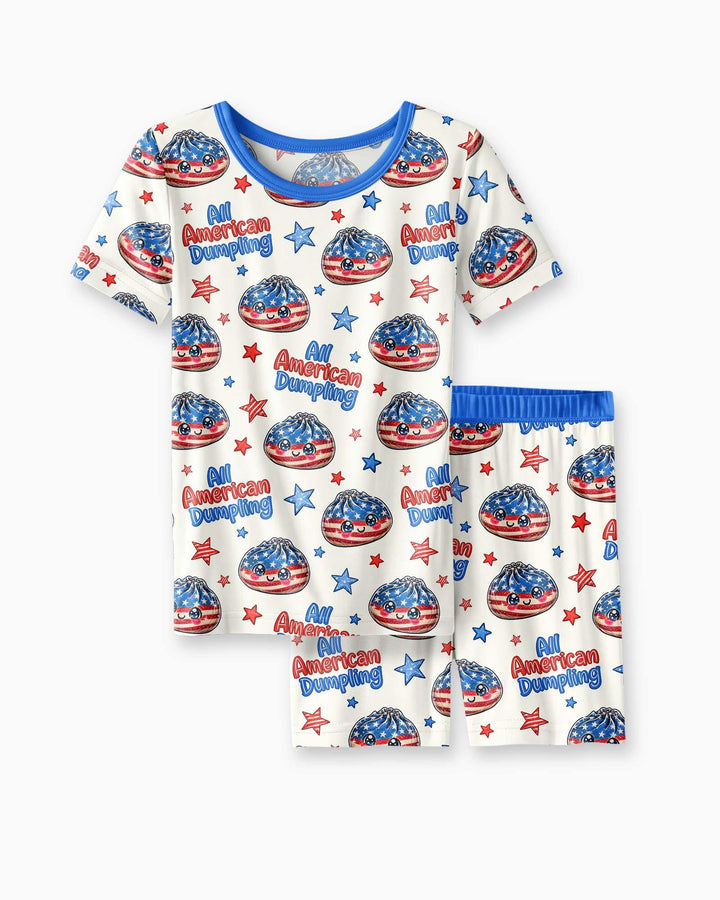 All American Dumpling Bamboo Two Piece Short Sleeve Shorts Pajama Set