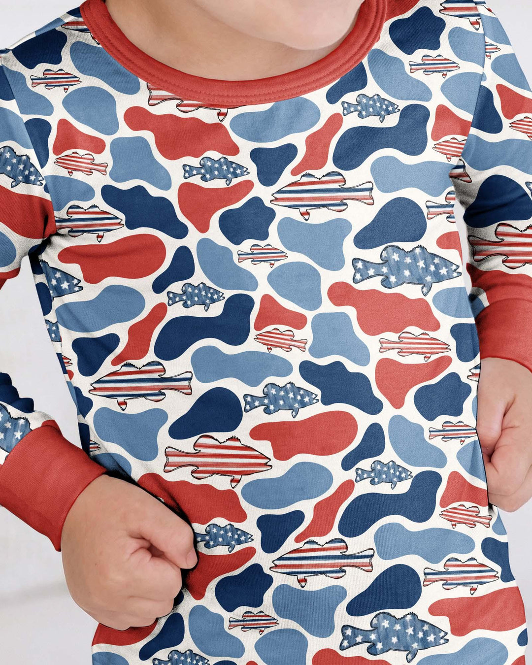 Reel America Daddy & Me Matching Bamboo Two Piece Long Sleeve Pajama Set
