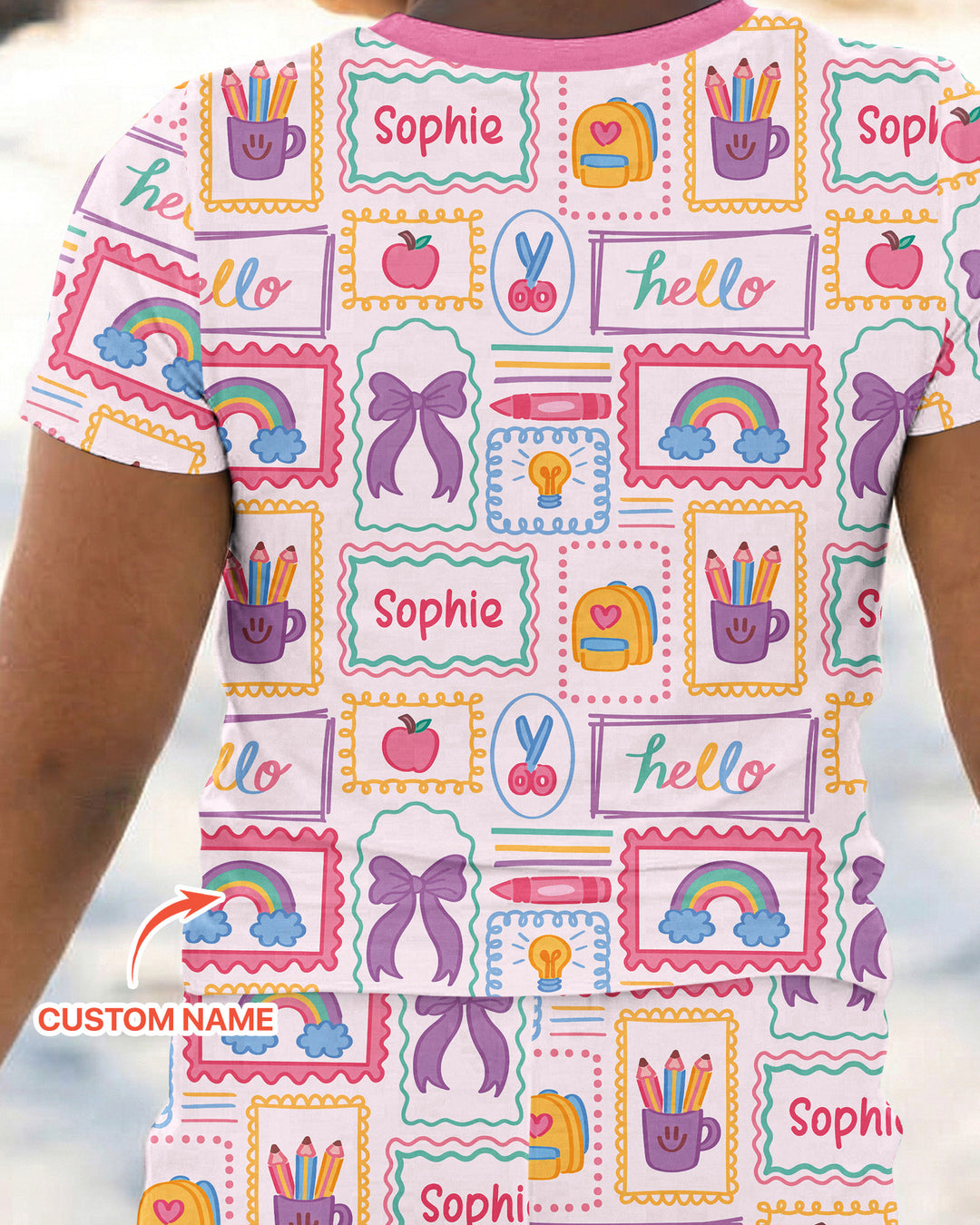CUSTOM Template Bamboo Two Piece Short Sleeve Pyjamas Set