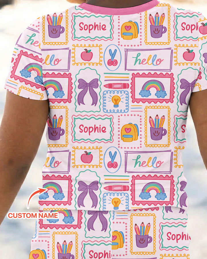 CUSTOM Template Bamboo Two Piece Short Sleeve Pyjamas Set