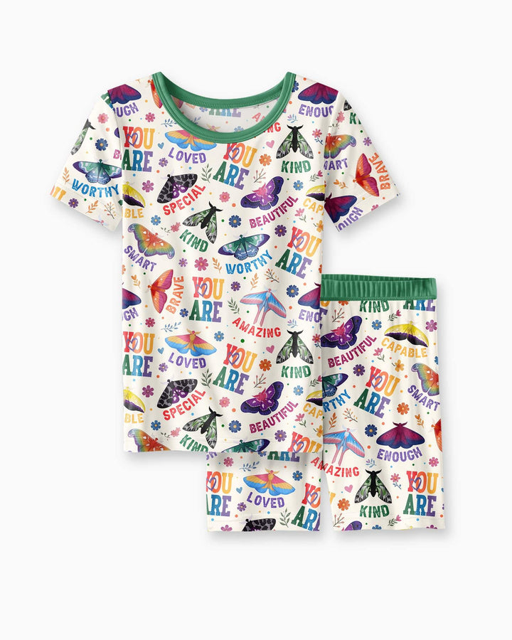 Proud Wings Family Matching Bamboo Two Piece Short Sleeve Shorts Pajama Set