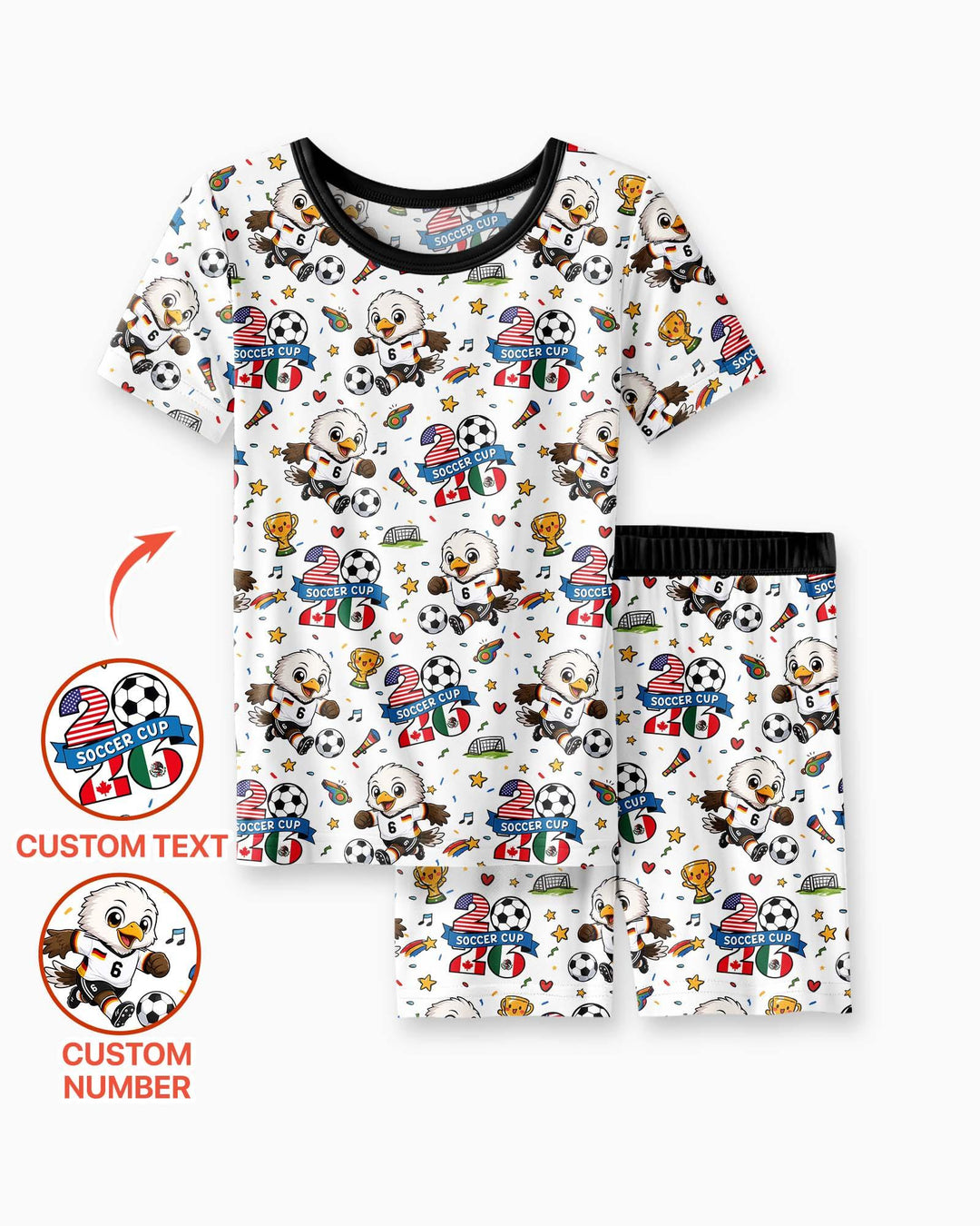 We Are The Champions Soccer Cup 2026 Bamboo Two Piece Short Sleeve Shorts Pajama Set