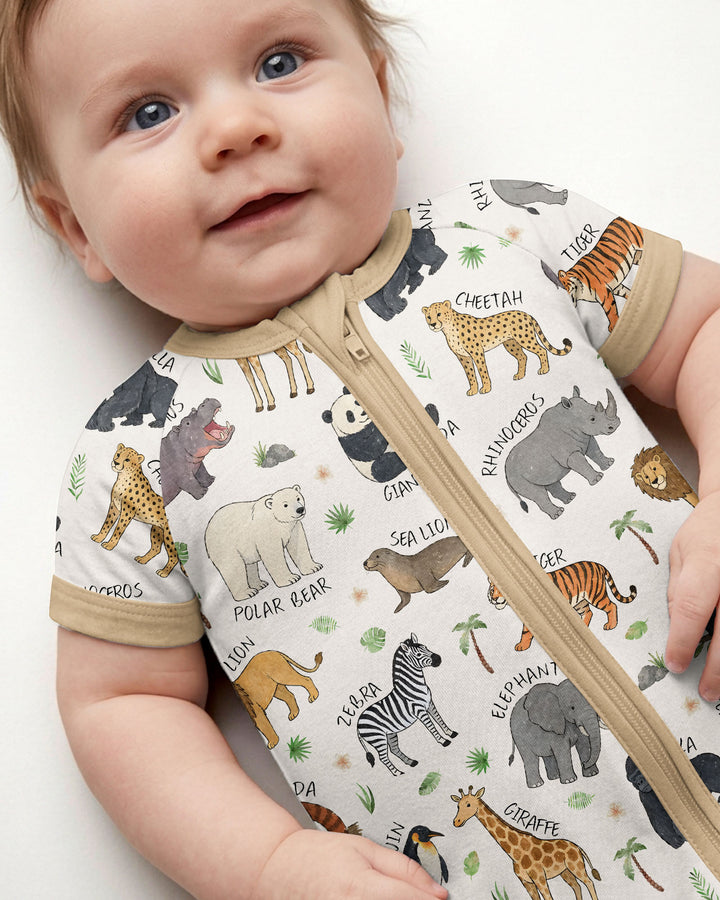 Safari Animals Bamboo Shorty Zippy