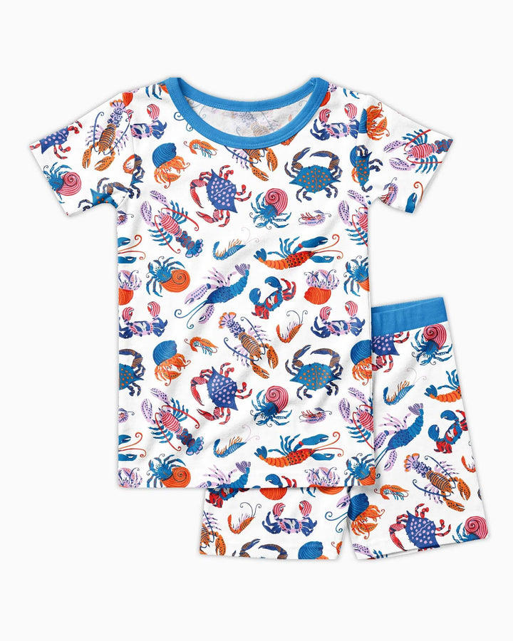 Crustacean Nation Family Matching Bamboo Two Piece Short Sleeve Shorts Pajama Set