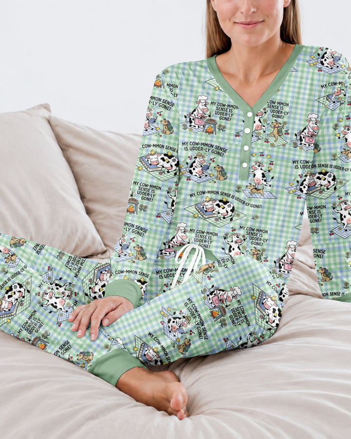 Common Sense Is Udderly Gone Bamboo Women Pajama Set