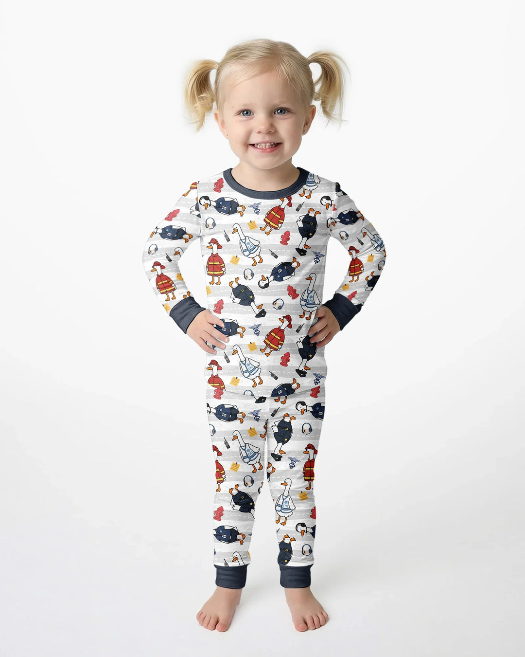 Rescue Goose Squad Bamboo Two Piece Long Sleeve Pajama Set