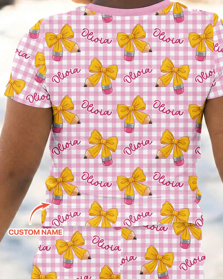 CUSTOM Template Bamboo Two Piece Short Sleeve Pyjamas Set