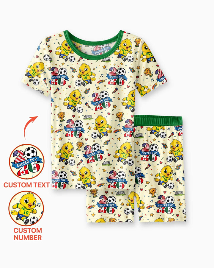 We Are The Champions Soccer Cup 2026 Bamboo Two Piece Short Sleeve Shorts Pajama Set