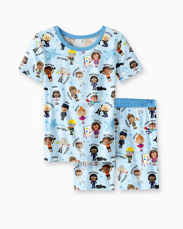 When I Grow Up Bamboo Two Piece Short Sleeve Shorts Pajama Set